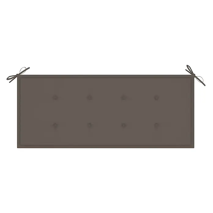 Furnicato Gartenbank Bambus Taupe - B x T x H: 55 x 120 x 90 cm, Taupe - Rechteckiges taupefarbenes Polster mit Knopfheftung und Bändern.