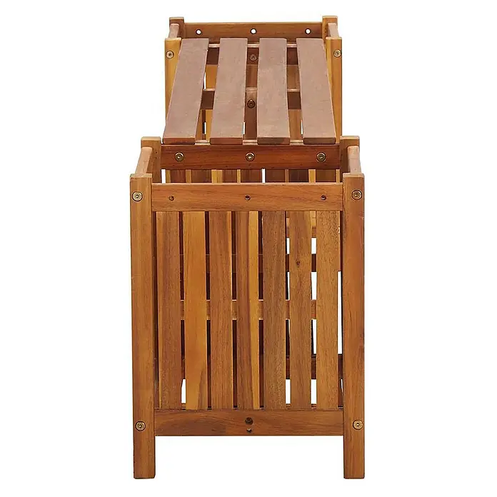 Furnicato Gartenbank Akazien-Massivholz geölt - B x T x H: 150 x 30 x 40 cm, Braun - Klappbarer Gartenstuhl aus Holz mit Lamellen, Naturholzfarbe.