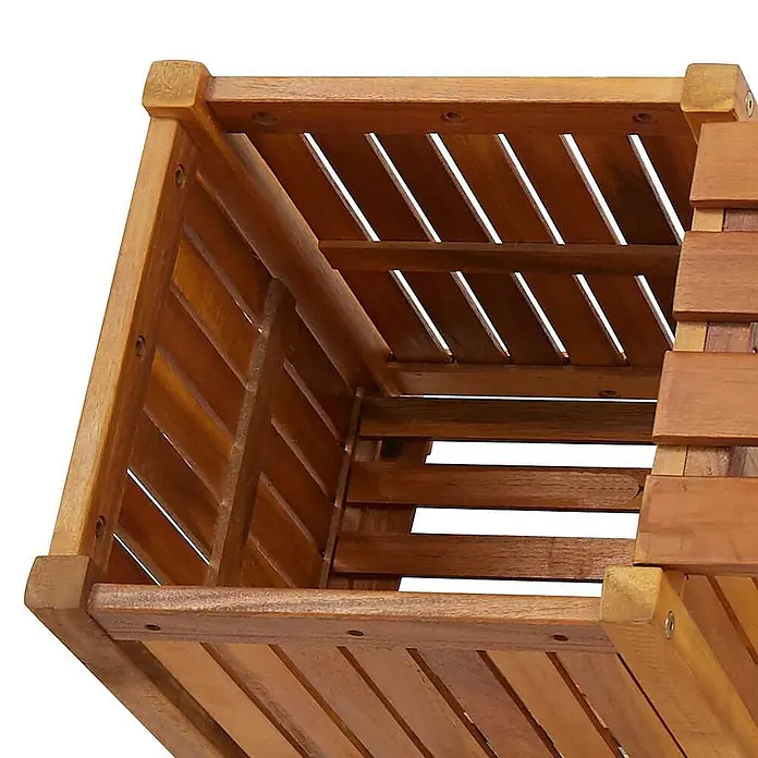 Furnicato Gartenbank Akazien-Massivholz geölt - B x T x H: 150 x 30 x 40 cm, Braun - Brauner Latten-Pflanzkasten aus Holz mit offener Oberseite, ideal für Pflanzen oder zur Aufbewahrung.