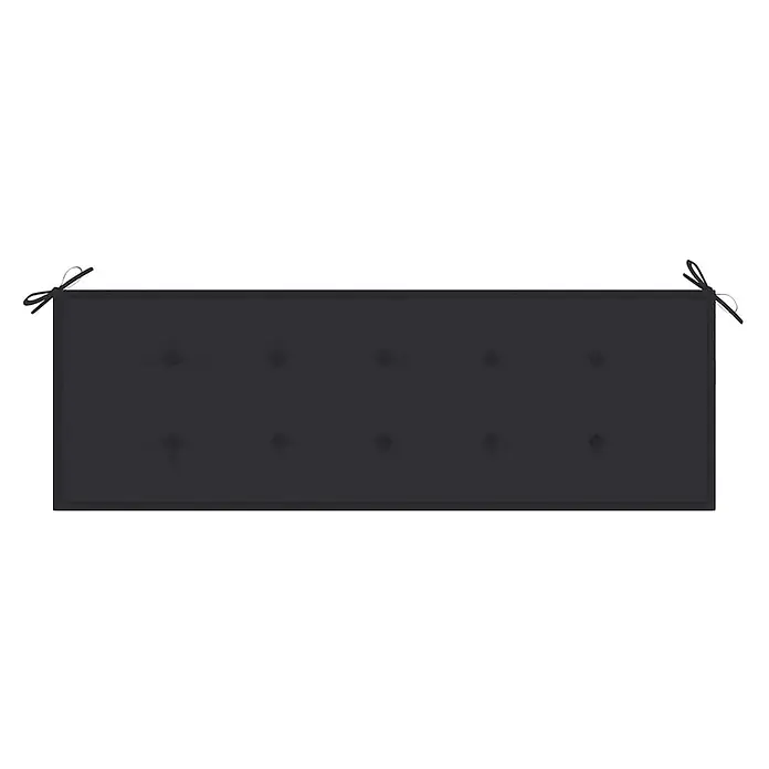 Furnicato Gartenbank Eukalyptusholz geölt - B x T x H: 150 x 60 x 89 cm, Anthrazit - Dunkelgraues getuftetes Sitzkissen mit Bindebändern an den Ecken.