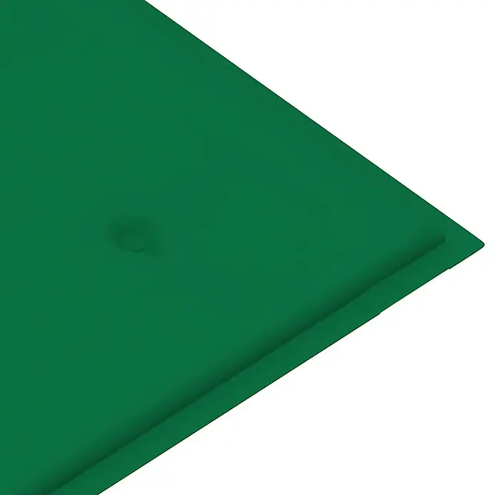 Furnicato Gartenbank Teakholz lackiert - B x T x H: 112 x 55 x 94 cm, Grün - Grünes, getuftetes Kissen oder gepolsterte Matte mit leicht erhöhtem Rand.