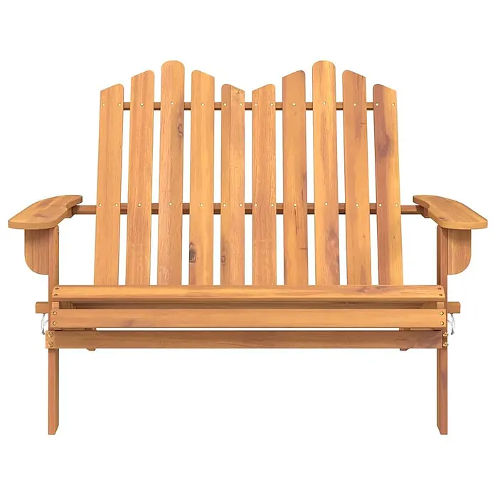Furnicato Gartenbank Akazien-Massivholz geölt - B x T x H: 126 x 84 x 90 cm, Natur - Hellbraune Gartenbank aus Holz mit Lattenrückenlehne und Armlehnen.