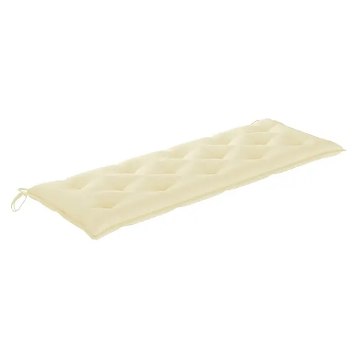 Furnicato Gartenbank - Creme - Cremefarbenes getuftetes Bankkissen mit Bändern.
