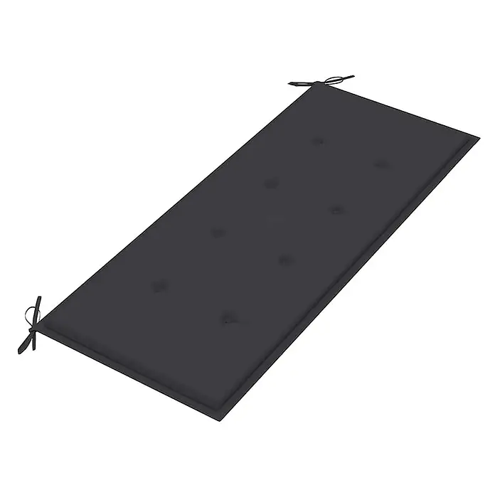 Furnicato Gartenbank Bambus Anthrazit - B x T x H: 38 x 118 x 45 cm, Anthrazit - Dunkelgraues getuftetes Gartenbankkissen mit Bändern an beiden Enden.