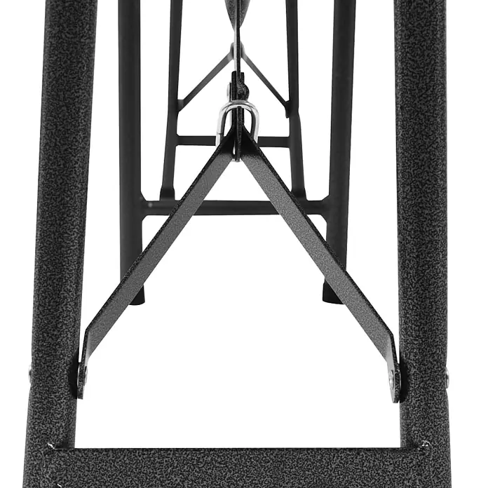 Furnicato Gartenbank HDPE Rattan-Design - B x T x H: 25 x 180 x 43 cm, Schwarz - Schwarz gesprenkeltes Metall-Klappbein mit U-förmigem Sicherungsstift.