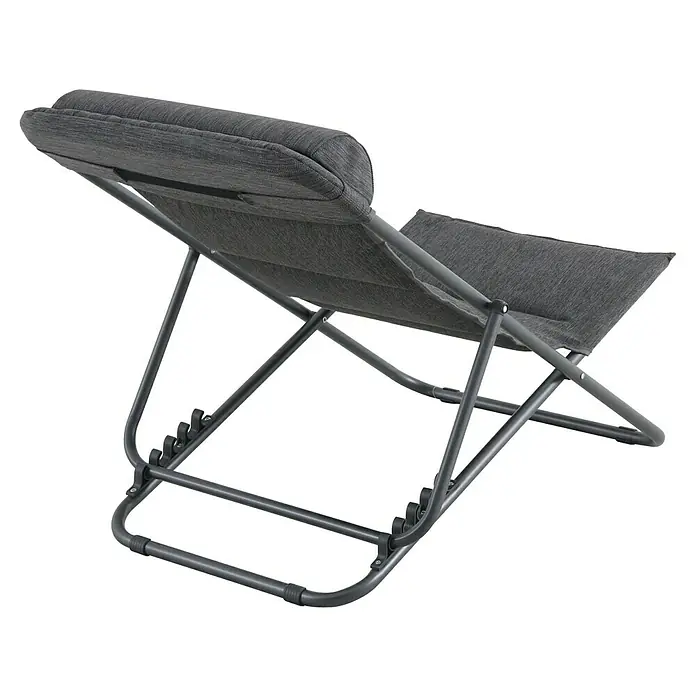 Sunfun Garten-Liegestuhl - Anthrazit, Klappbar - Der graue Relaxsessel bietet Komfort und Stil. Ideal für entspannte Stunden im Garten oder auf der Terrasse.