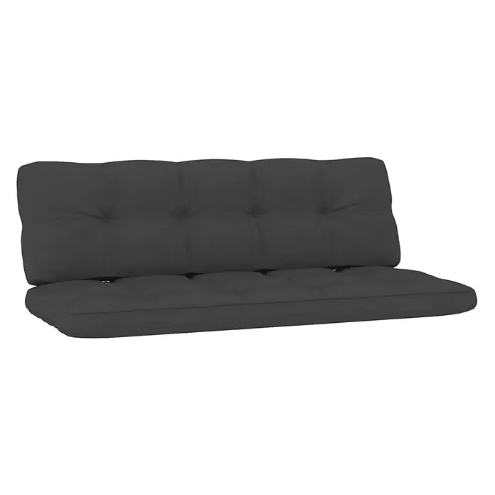 Furnicato Gartenbank - Anthrazit - Dunkelgraue gesteppte Palettensofa-Kissen (Rücken- und Sitzkissen).