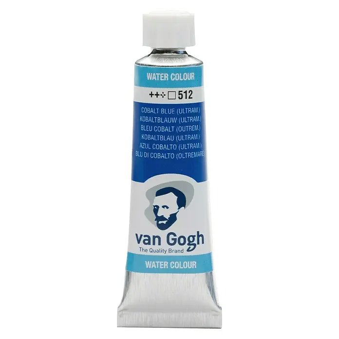 Talens Van Gogh Acuarela - Azul cobalto ultramar, 10 ml, Tubo - Tubo de acuarela Van Gogh Azul Cobalto (Ultramar), número de color 512, ideal para artistas y aficionados.