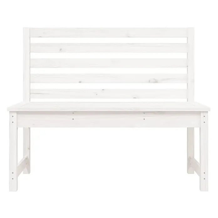 Furnicato Gartenbank Kiefer-Massivholz - B x T x H: 48 x 109 x 91,5 cm, Weiße Kiefer - Weiße Holzbank mit Rückenlehne.