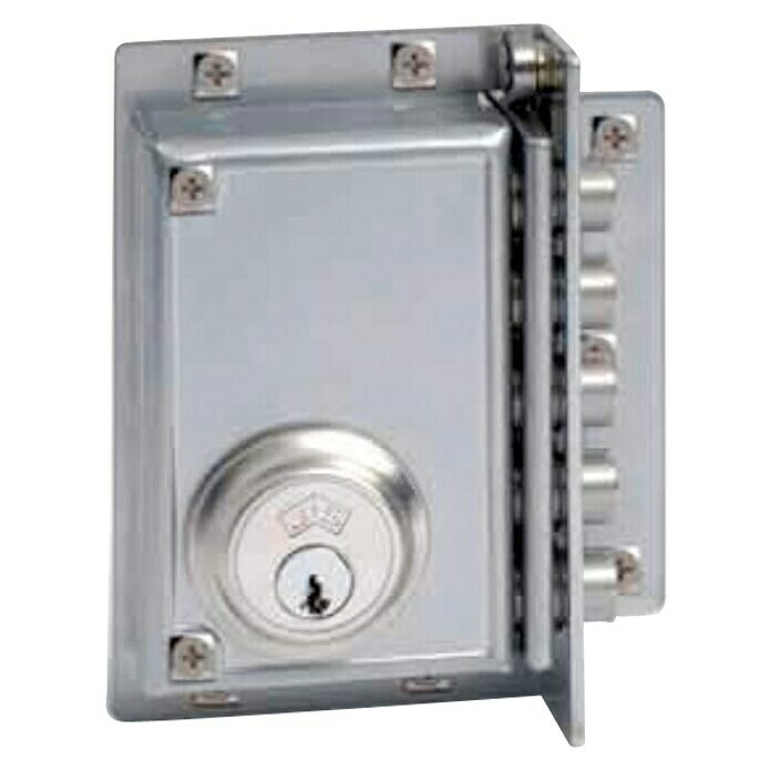 JiS Cerradura con cerrojo 239 (Tipo de bloqueo: Cerradura de bombín,  DIN-derecha, Puerta exterior, Cromado mate)