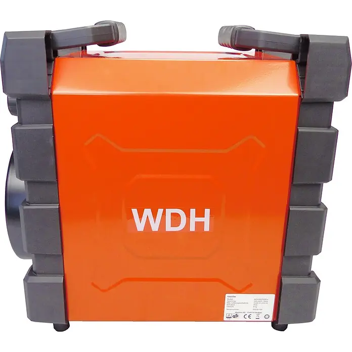 WDH Bauheizer WDH-BGP03Pro, 3kW Heizleistung -  - Oranger und grauer kompakter Industrie-Heizlüfter mit Tragegriffen.