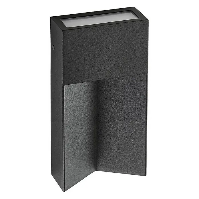 Lucande Außenwandleuchte Kaholo - schwarz, schwarz, IP44 - Schwarze rechteckige Außenwandleuchte mit strukturierter Oberfläche, die Licht nach unten abgibt.