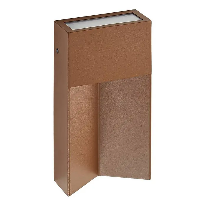 Lucande Außenwandleuchte Kaholo - braun / rost, braun / rost, IP44 - Rechteckige, bronzefarbene Außenwandleuchte mit opaler Abdeckung nach oben und nach unten abstrahlendem Design.