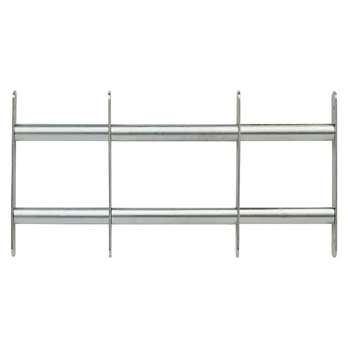 Abus Reja para ventanas FGI - Altura: 30 cm, Longitud regulable: 50 cm - 65 cm, Montaje en intradoses de ventanas - Rejilla metálica galvanizada con barras horizontales y soportes planos verticales.