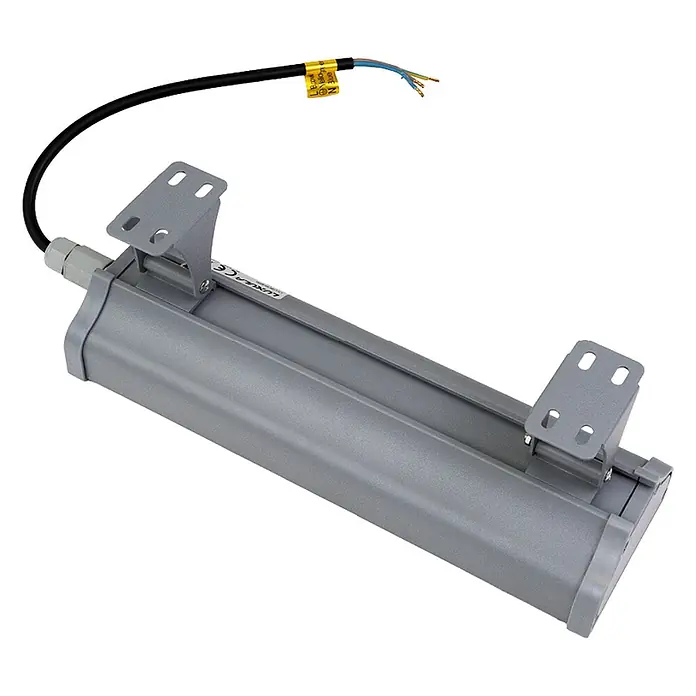 Luxula LED-Strahler LED-Hallenstrahler - 50 W, 6.200 lm, 5.000 K, L x B x H: 332 x 95 x 53 mm, IP65 - Silbergraue Aluminium-LED-Lichtleiste mit verstellbaren Montagehalterungen und Anschlusskabel.