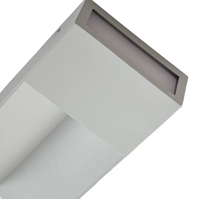 Lucande Außenwandleuchte Kaholo - alu / grau / zink, alu / grau / zink, IP44 - Rechteckige, hellgraue Wandleuchte mit strukturierter Oberfläche und durchscheinender Oberseite, für Up- und Downlighting.
