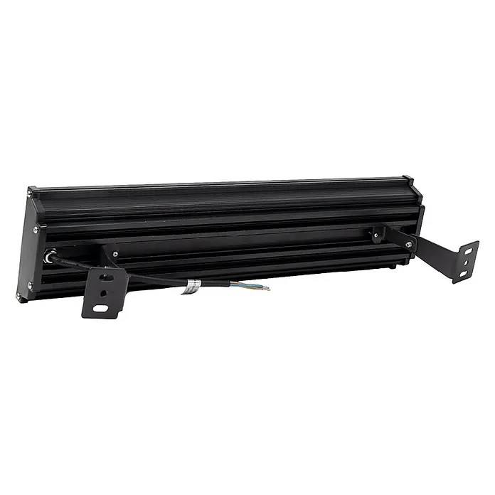 Luxula LED-Strahler LED-Hallenstrahler - 100 W, 10.000 lm, 4.000 K, L x B x H: 513 x 124 x 46 mm, IP65 - Schwarze Aluminium-Lichtleiste mit Halterungen und Stromkabel.