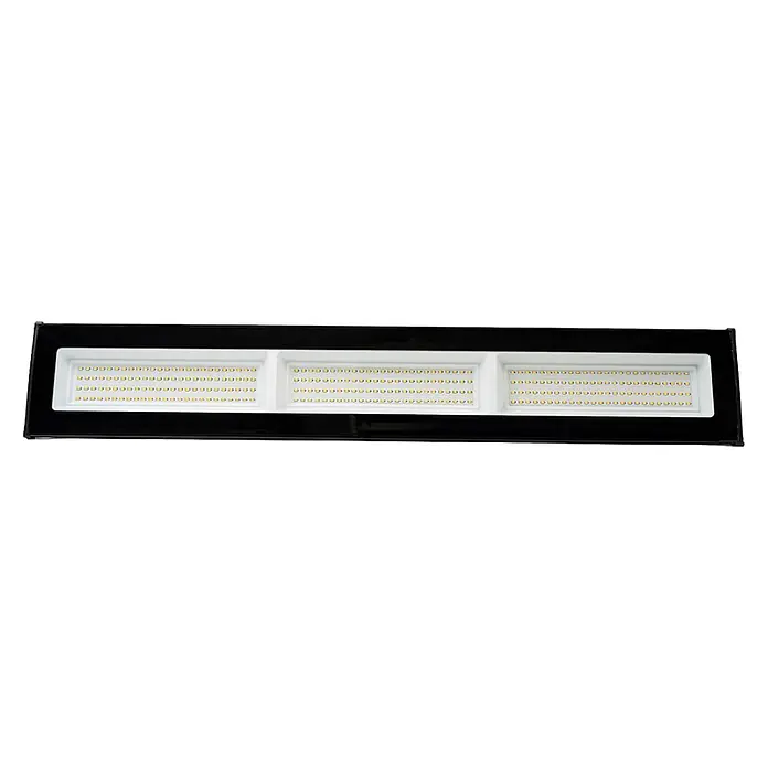 Luxula LED-Strahler LED-Hallenstrahler - 200 W, 20.000 lm, 4.000 K, L x B x H: 1.013 x 124 x 46 mm, IP65 - Schwarzer rechteckiger LED-Flutlichtstrahler mit drei Segmenten warmer LEDs.