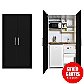 Respekta Cocina en armario (104 cm, Con placa vitrocerámica, Negro)