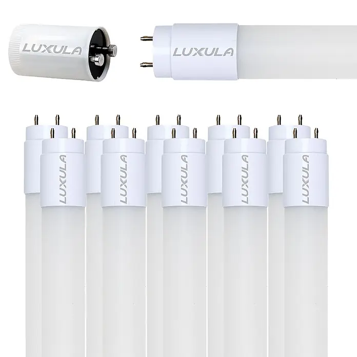 Luxula LED-Röhre - 22 W, 1.500 mm, Kaltweiß, 3.520 lm, G13 - Weiße LED-Röhren mit gefrosteten Diffusoren und Bi-Pin-Anschlüssen, einzeln und im Set dargestellt.