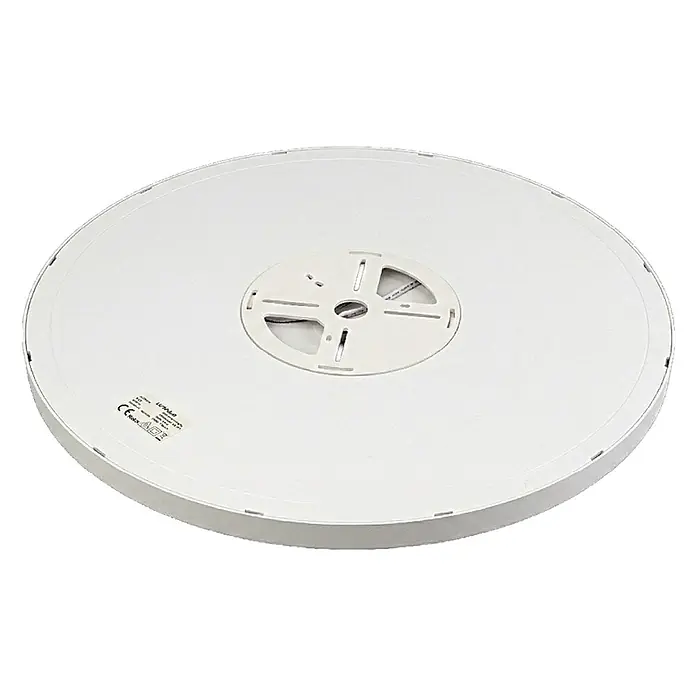 Luxula LED-Deckenleuchte rund - 42 W, Weiß, Mehrfarbig - Weißes, rundes LED-Panel, Rückansicht mit Montageplatte und Etikett.