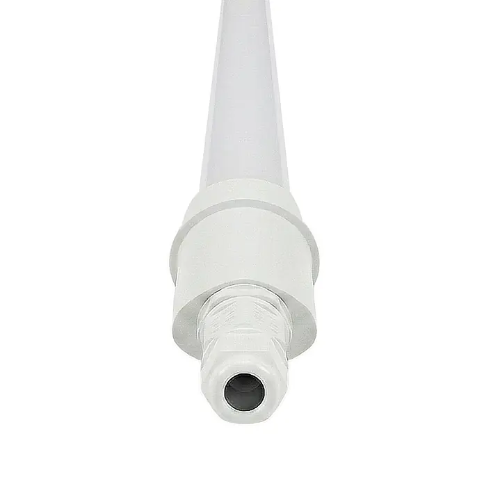 Luxula LED-Feuchtraumlichtleiste Runde LED Deckenleuchte - 9 W - Weißes LED-Lichtrohr mit integrierter Kabelverschraubung.