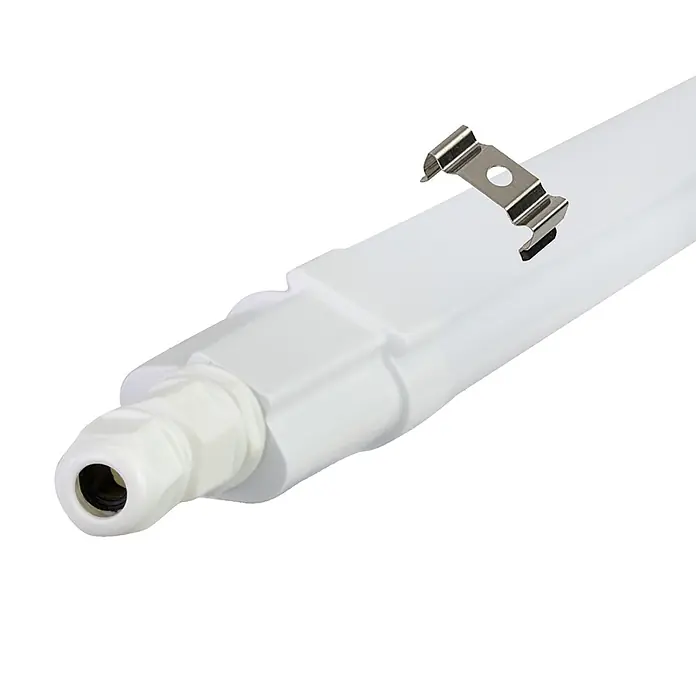 Luxula LED-Feuchtraumlichtleiste Runde LED Deckenleuchte - 9 W - Weiße lineare LED-Leuchte mit Kabelverschraubung und Montageclip aus Metall.