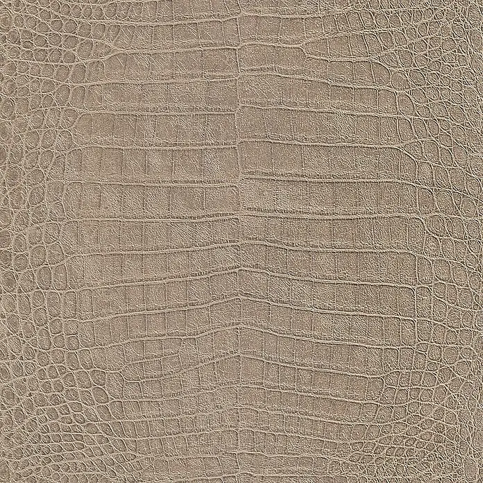 Rasch Mandalay Vliestapete Kroko - Kupferglanz, Tieroptik, 10,05 x 0,53 m - Nahaufnahme einer eleganten Krokodillederstruktur in einem sanften Beigeton, ideal für hochwertige Designprojekte und stilvolle Hintergründe.