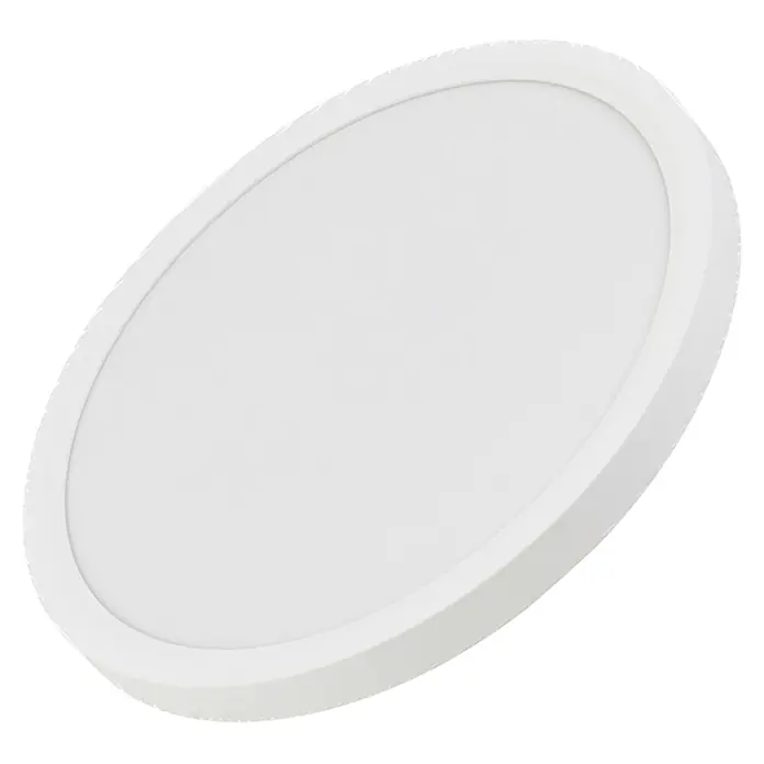 Enovalite LED-Deckenleuchte rund - 22 W, Weiß, Warmweiß - Weißes, rundes, schlankes LED-Panel, konzipiert für bündige Decken- oder Wandbeleuchtung.