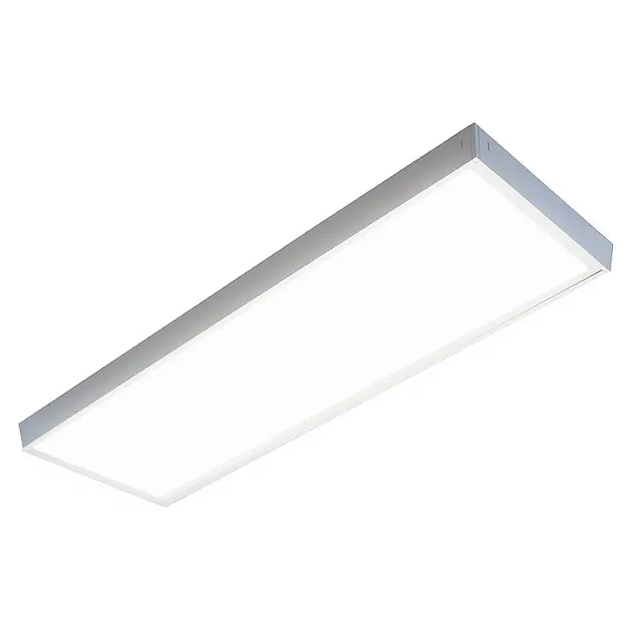 Luxula LED-Deckenleuchte - 36 W, L x B x H: 120 x 30 x 6 cm, Weiß, Neutralweiß - Rechteckige LED-Deckenleuchte mit weißer Leuchtfläche und silbernem Rahmen.