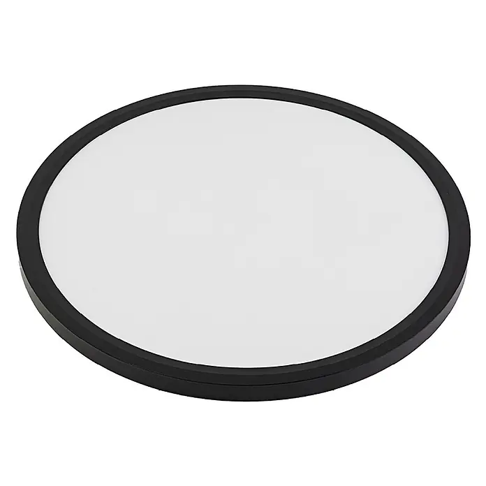 Luxula LED-Deckenleuchte rund - 42 W, Schwarz, Mehrfarbig - Runde LED-Panel-Leuchte mit weißem Diffusor und schwarzem Rahmen.