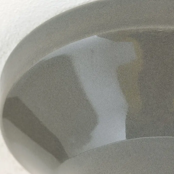 Orion Leuchten Deckenleuchte rund - E27 - Geometrisches graues facettiertes Objekt mit dezentem Glanz.
