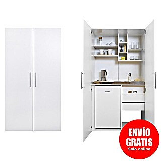 Respekta Cocina en armario Peter (Ancho: 104 cm, Blanco, Con placa vitrocerámica)