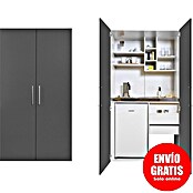 Respekta Cocina en armario (104 cm, Con placa vitrocerámica, Gris)