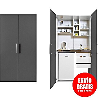 Respekta Cocina en armario Peter (Ancho: 104 cm, Gris, Con placa vitrocerámica)