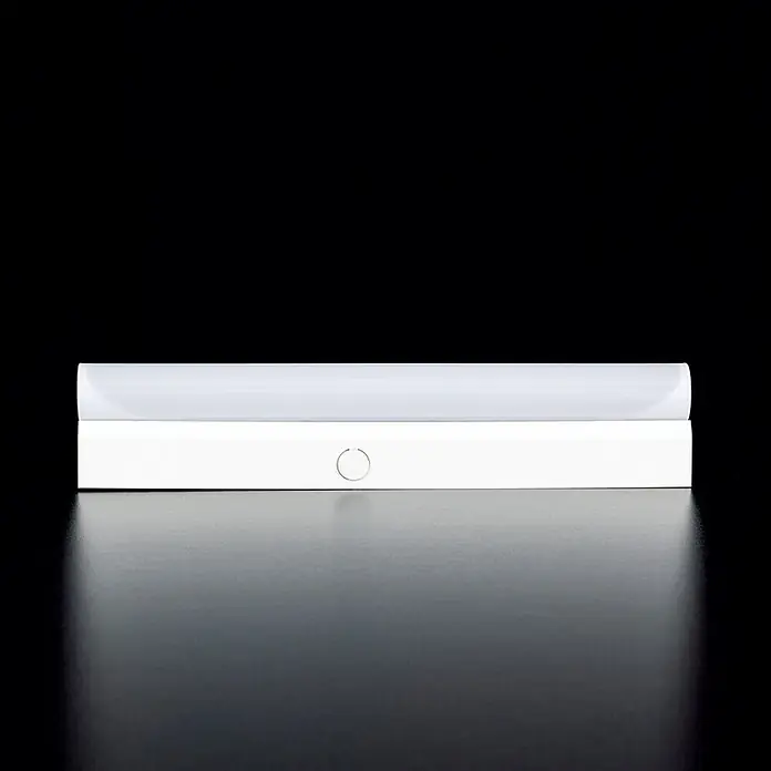 Orion Leuchten LED-Lampe - S14s, Nicht Dimmbar, Warmweiß, 500 lm, 5 W - Weißes rechteckiges LED-Licht mit transluzentem Diffusor und frontalem Bedienknopf.
