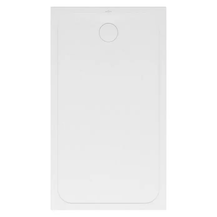 Villeroy & Boch Duschwanne Lifetime Plus - L x B: 140 x 80 cm, Keramik, Weiß - Rechteckige, weiße Duschwanne mit abgerundeten Ecken und einem runden Abfluss in der oberen Mitte.