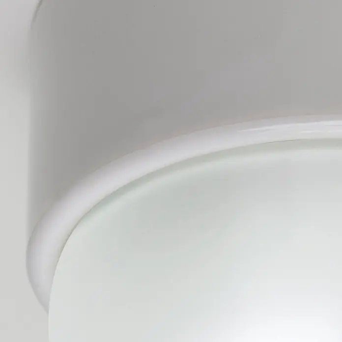 Orion Leuchten Deckenleuchte rund - E27 - Weiße Leuchte mit mattiertem Glasdiffusor.