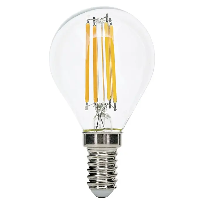 Orion Leuchten LED-Lampe - E14, Dimmbar, Warmweiß, 540 lm, 4,5 W - Klare LED-Glühbirne mit sichtbaren LED-Filamenten und E14-Kleinschraubsockel.