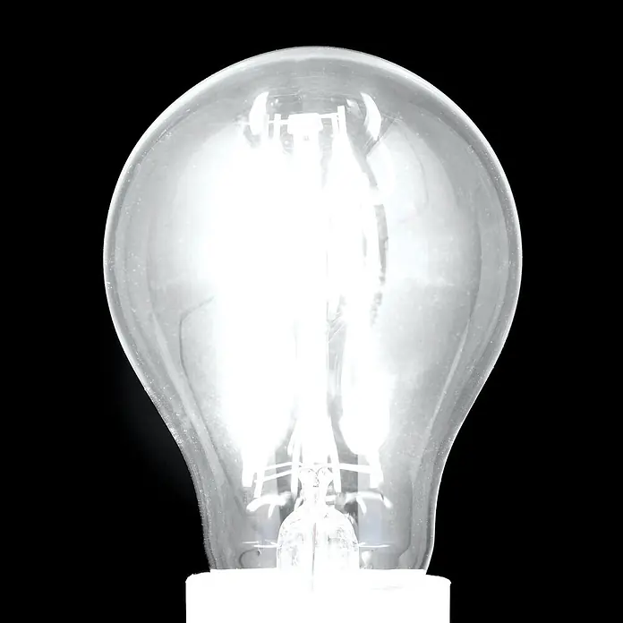 Orion Leuchten LED-Lampe - E27, Dimmbar, Warmweiß, 2.000 lm, 15 W - Beleuchtete Glühbirne aus klarem Glas mit hellweißem Leuchten.