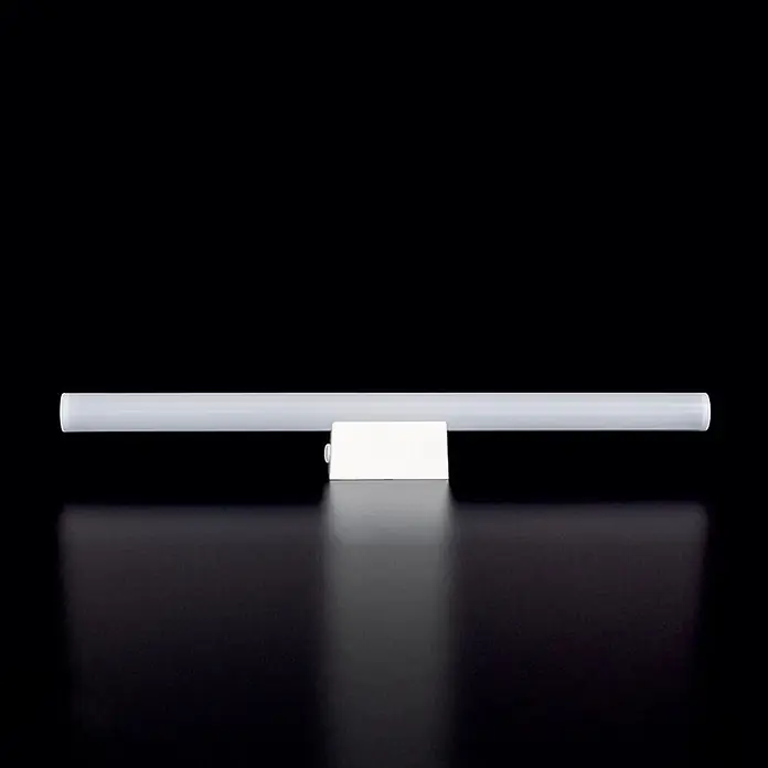 Orion Leuchten LED-Lampe - S14d, Nicht Dimmbar, Warmweiß, 750 lm, 8 W - Weißer zylindrischer Lichtbalken mit rechteckigem Fuß.