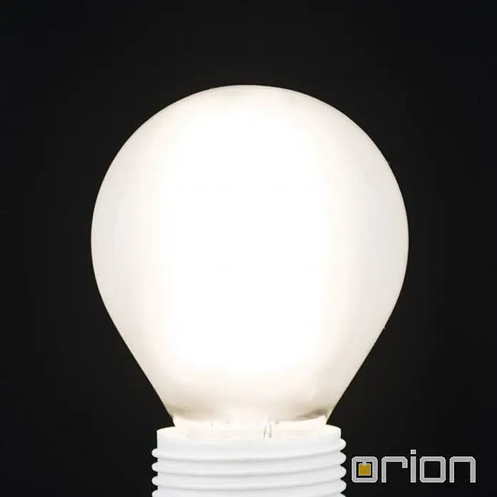 Orion Leuchten LED-Lampe - E14, Dimmbar, Warmweiß, 450 lm, 4,5 W - Hell leuchtende weiße mattierte LED-Glühbirne mit weißem Schraubsockel.