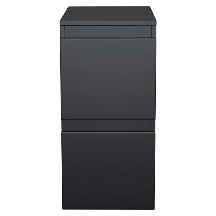 Camargue Espacio Unterschrank - 30 x 46 x 60 cm, Gama anthrazit matt - Schwarzer Waschmaschinenschrank mit zwei Fächern. Elegantes Design und bietet praktischen Stauraum im Badezimmer.