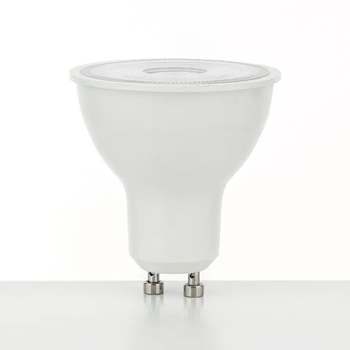 Orion Leuchten LED-Lampe - GU10, Dimmbar, Warmweiß, 660 lm, 8 W - Weiße GU10 LED-Spotlampe mit zwei Metallstiften am Sockel.