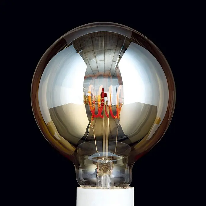 Orion Leuchten LED-Lampe - E27, Dimmbar, Warmweiß, 300 lm, 4 W - LED-Glühbirne im Vintage-Stil mit klarem Glas und markanten orange-roten Wendelfilamenten.