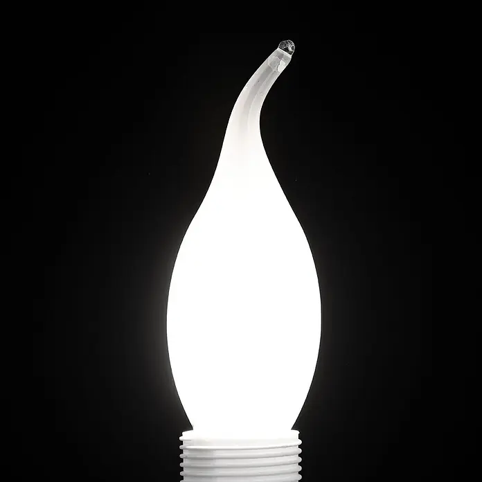 Orion Leuchten LED-Lampe - E14, Dimmbar, Warmweiß, 470 lm, 4,5 W - Weiße, leuchtende LED-Kerzenlampe mit sichtbarem Schraubsockel.