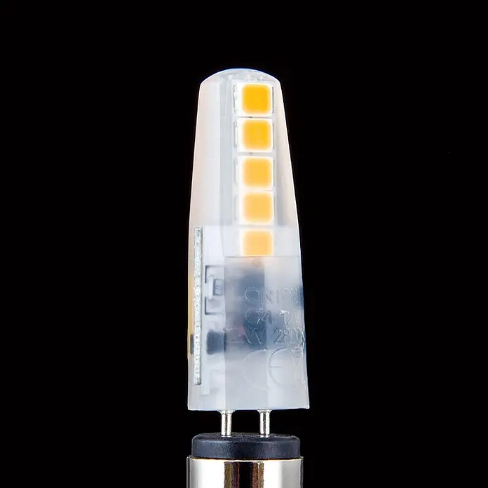 Orion Leuchten LED-Lampe - G4, Dimmbar, Warmweiß, 185 lm, 1,8 W - Klare G4 LED-Stiftsockellampe, 1.2W, 2800K warmweiß, mit sichtbaren gelben LEDs und Zweistiftsockel.