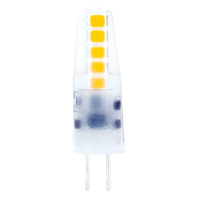 Orion Leuchten LED-Lampe - G4, Dimmbar, Warmweiß, 185 lm, 1,8 W - Eine G4 LED-Kapsellampe mit klarem Gehäuse und gelben LED-Chips.