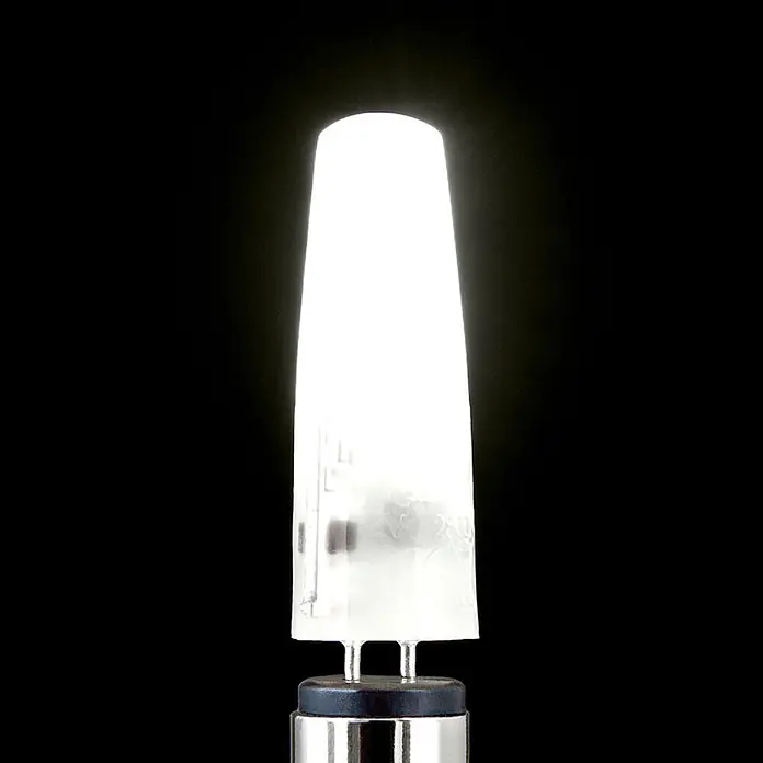 Orion Leuchten LED-Lampe - G4, Dimmbar, Warmweiß, 185 lm, 1,8 W - Beleuchtete, mattierte Bi-Pin-LED-Kapsellampe mit silbernem Sockel.