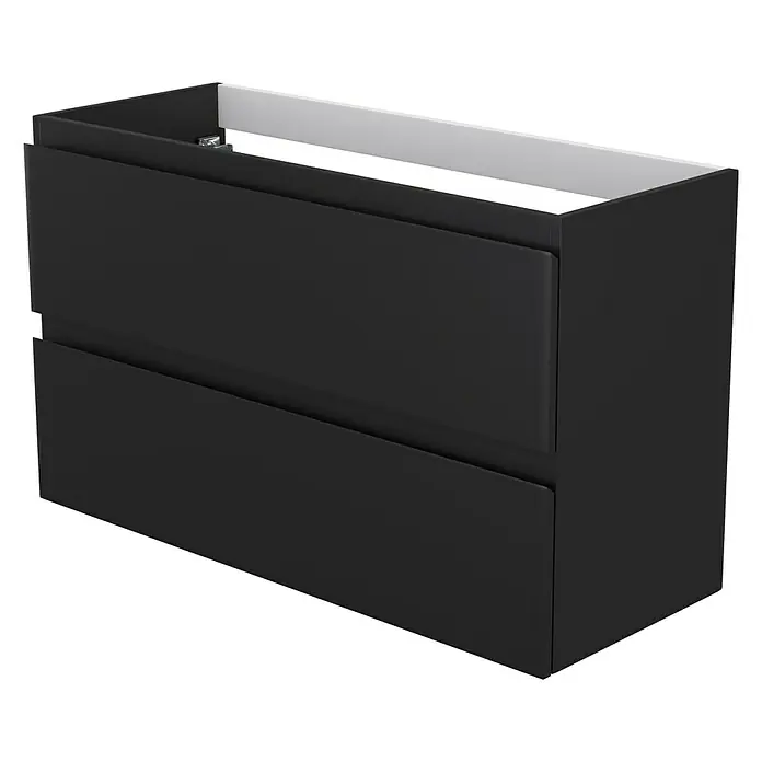 Camargue Espacio Waschtischunterschrank - 100 x 40 x 60 cm, 2 Schubkästen, Gama anthrazit matt - Schwarzer Waschtischunterschrank mit zwei Schubladen für ein modernes Badezimmerdesign. Das Möbelstück bietet praktischen Stauraum.